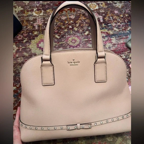 Soft pink Medium Kate Spade diamond studded bow tote. $150 OBO - Picture 6 of 6